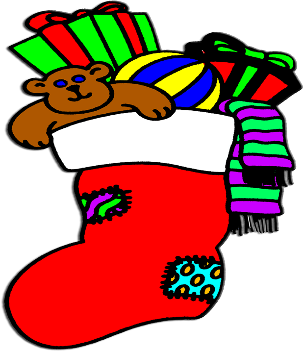 Stuffed Christmas Stocking Gifts For Him - Clipart Christmas Stockings Transparent (750x750), Png Download