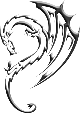 Elzt1oc - Tribal Dragon (340x480), Png Download