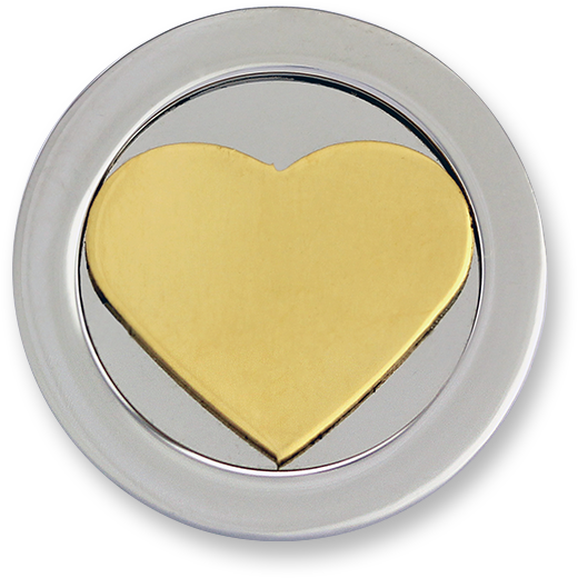3d Heart Stainless Steel Gold Plated - Steel (600x600), Png Download