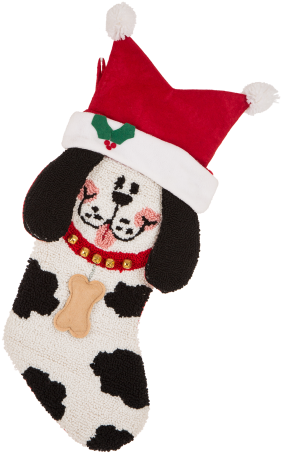 Glitzhome 22" Handmade Hooked 3d Dog Christmas Stocking - Glitzhome 22 Inch Handmade Hooked 3d Dog Christmas (580x580), Png Download