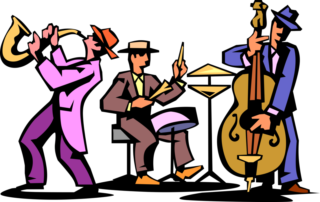 Jpg Black And White Stock Trio Play Saxophone Drum - Live Music Clip Art (1106x700), Png Download