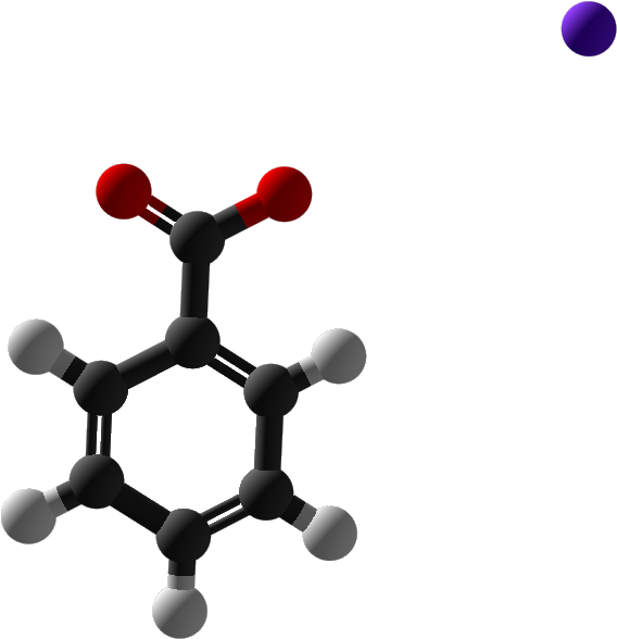 Sodium Benzoate 3d Balls - Structure And Iupac Name Of Salicylic Acid (586x601), Png Download