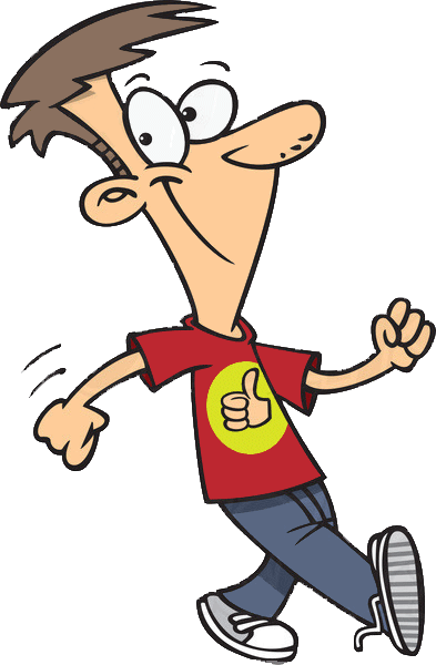 Go To Image - Clip Art Guy Walking (393x600), Png Download