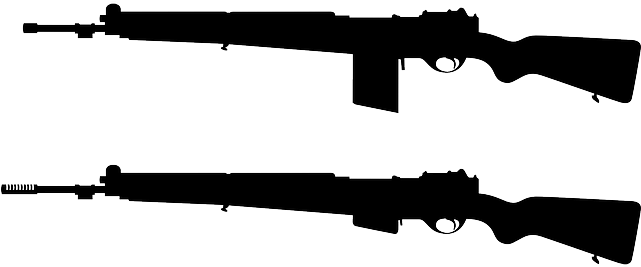 Silhouette, Fire, Weapons, Military, Arms, Army, Guns - Gun Silhouette Rifle (640x320), Png Download
