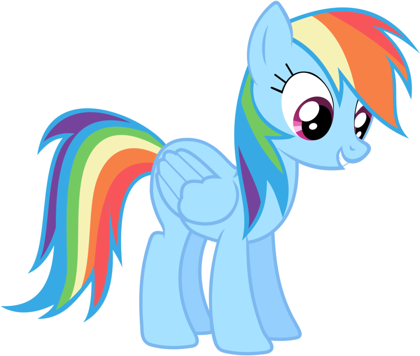 Rainbow Dash - My Little Pony Blue Character (900x771), Png Download