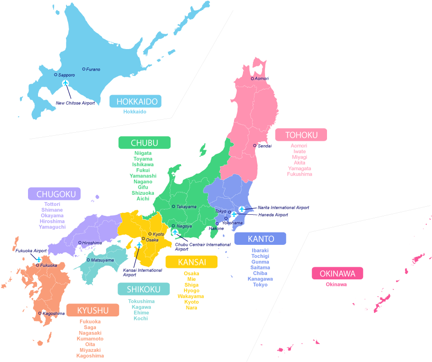 Japan Consists Of Four Major Islands, Surrounded By - Japan Map (903x724), Png Download