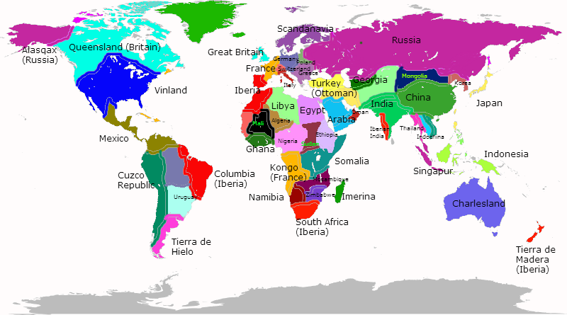 World Map Colorful (800x445), Png Download