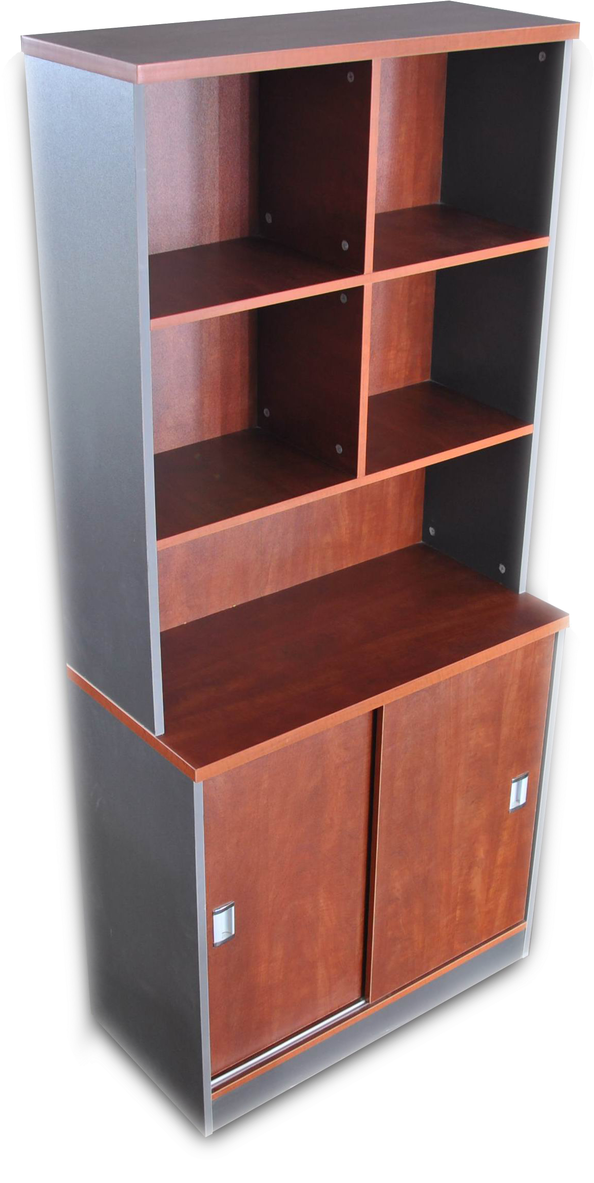 Cabinet Dh90hc12 With Sliding Doors And Upper Glass - Kitchen (1666x2652), Png Download