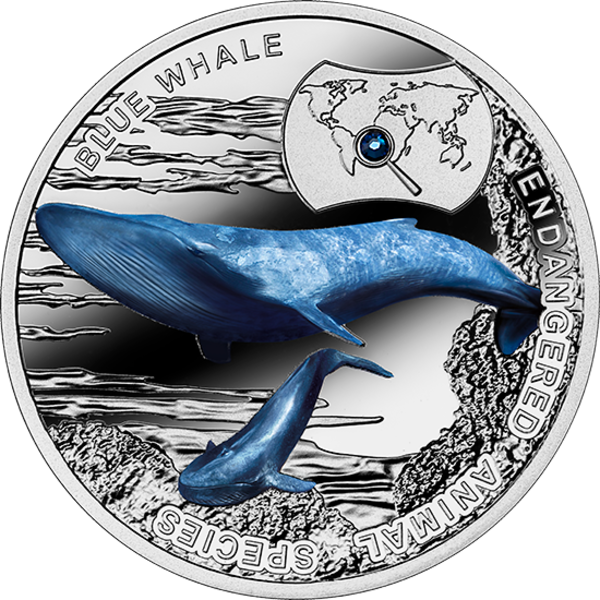Niue 2015 1$ Blue Whale - Fine Silver 10 Coin Subscription Endangered Animals (600x600), Png Download