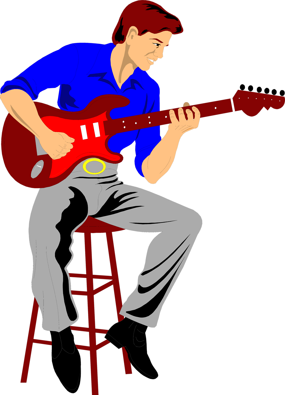 Free Stock Photo - Guitarist Clip Art (958x1326), Png Download
