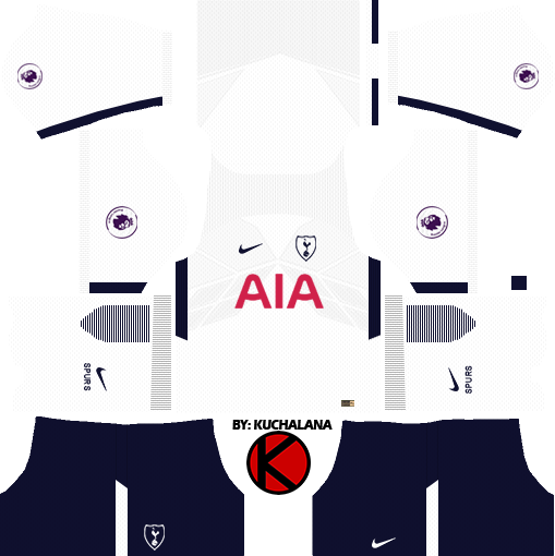 Tottenham Hotspur Kits 2017/2018 - Kits Dream League Soccer 2018 (509x510), Png Download