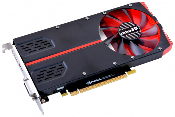 Around Back, The Card Offers Three Display Outputs - Gtx 1050 Ti Slim (602x403), Png Download