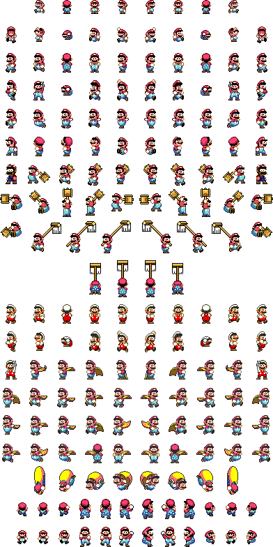 Smw Mario - All Mario World Characters (392x784), Png Download