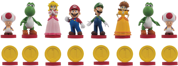 Team Bowser - Super Mario Chess Pieces (600x233), Png Download