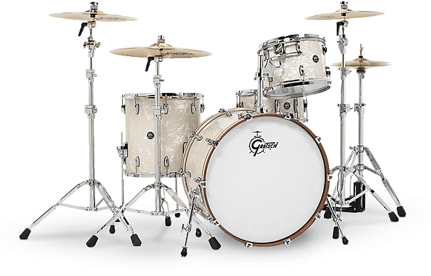 Gretsch Renown Rn2 E825 Vp Vintage Pearl 5pc Drum Kit - Gretsch Renown 24 (620x468), Png Download