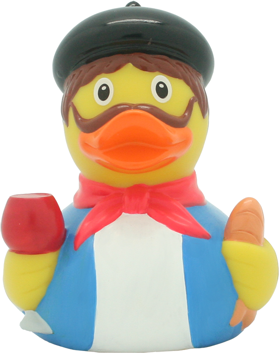 French Rubber Duck By Lilalu - Set - Lilalu Rubber Duck + #world Duck Lanyard | History (800x800), Png Download
