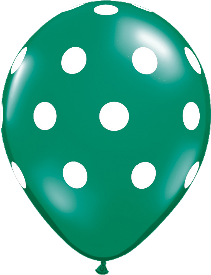 11" Jewel Emerald Green Polka Dot Balloon - Red Polka Dot Balloon (1140x972), Png Download