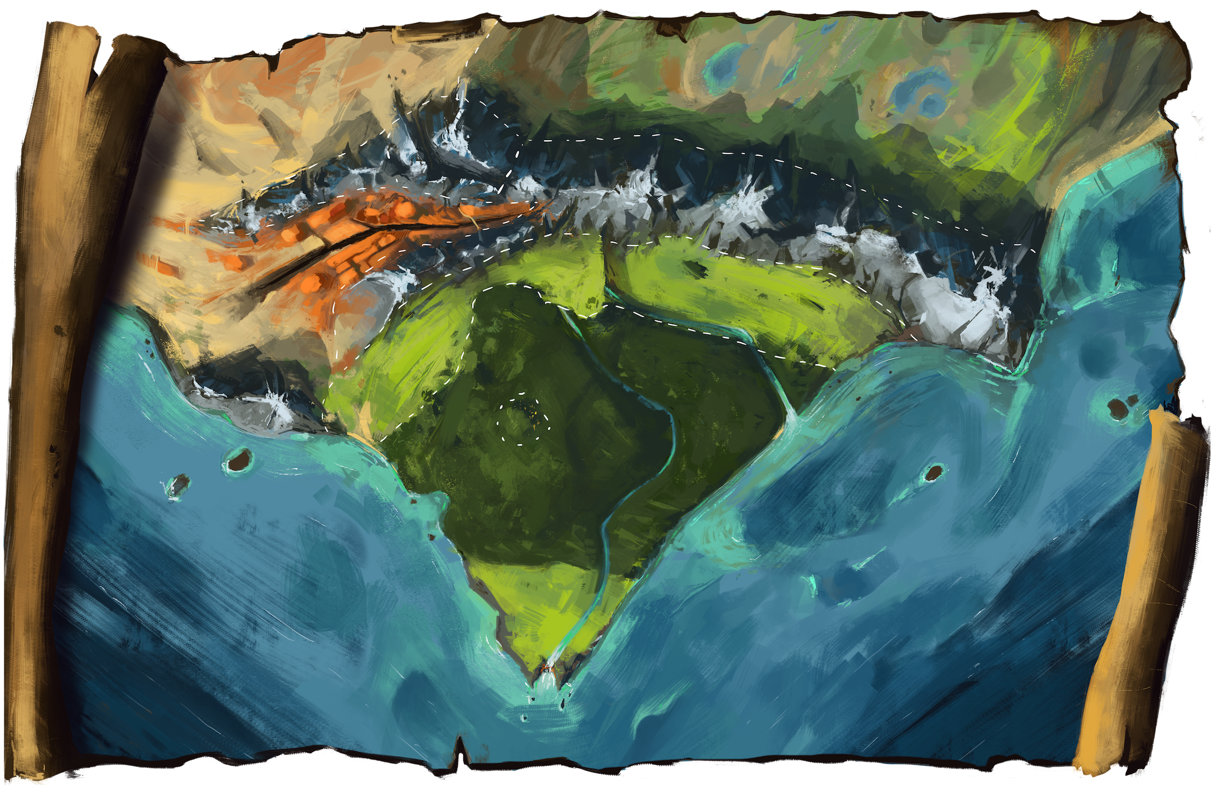 Chessaria World Map - Painting (2500x1546), Png Download