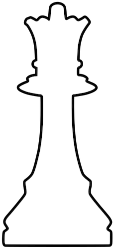 White Silhouette Chess Piece Public Domain Vectors - Queen Chess Piece Clipart (500x500), Png Download