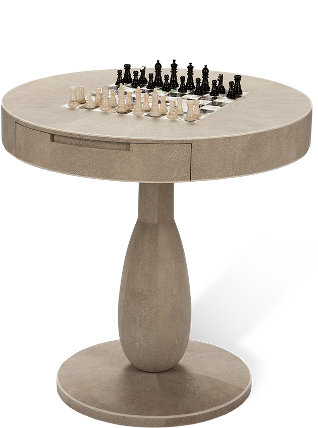 Chess Table, Kasparov, Antique Stingray, Mother Of - Chess Table (685x1000), Png Download