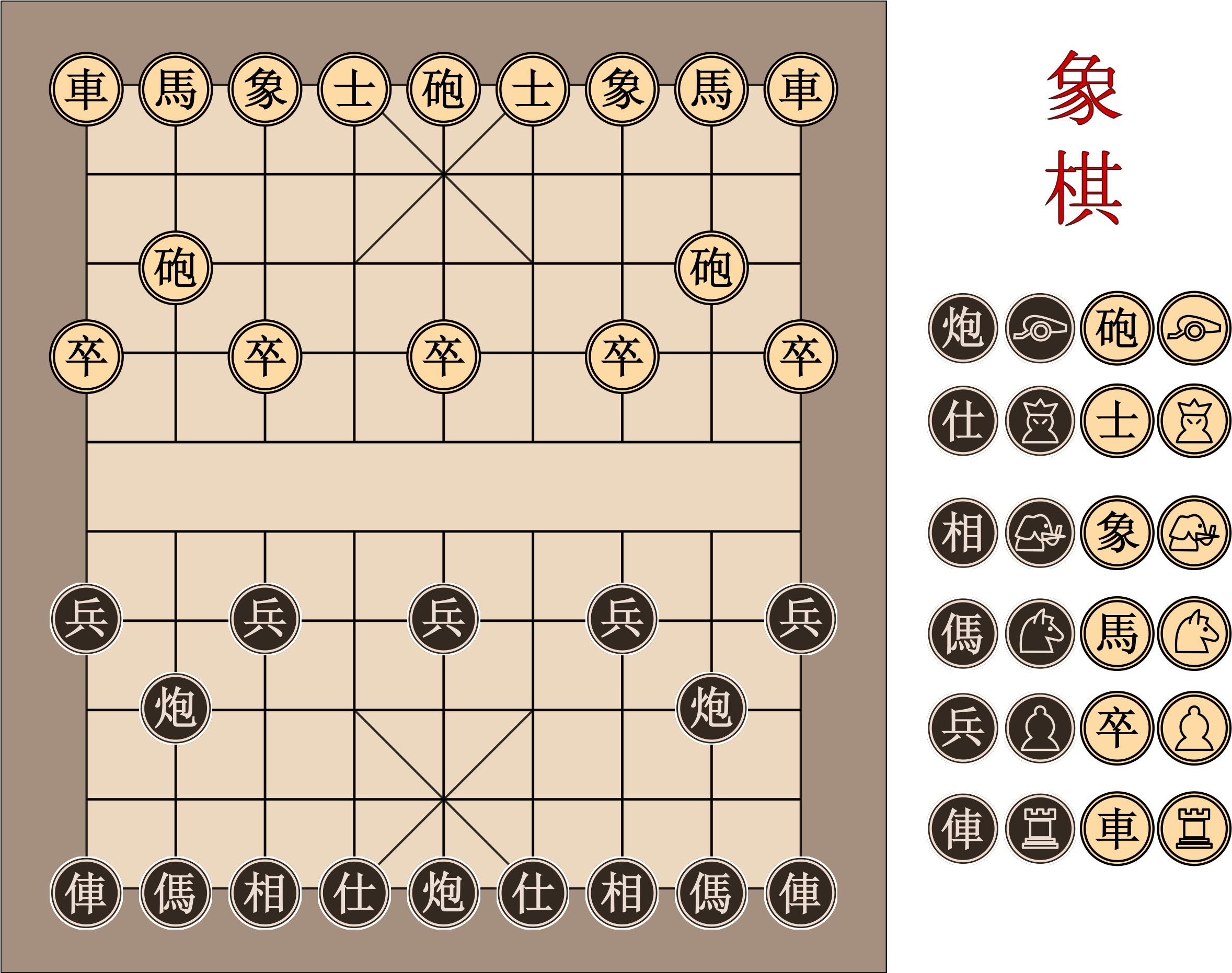 This Free Icons Png Design Of Xiangqi Chinese Chess (2400x1865), Png Download