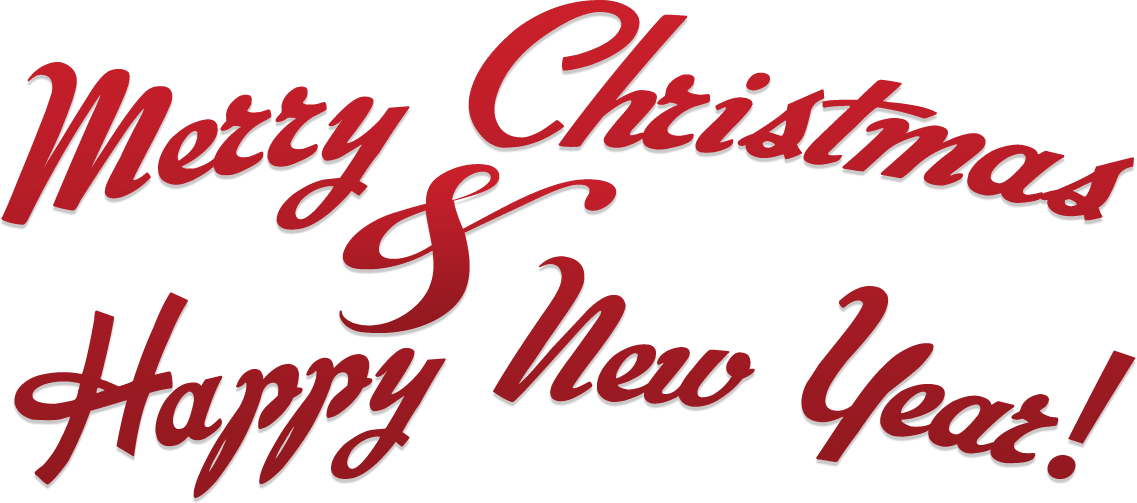Merry Christmas & Happy New Year - Calligraphy (1137x503), Png Download