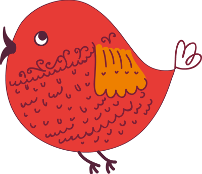Abstract Cute Red Bird - Cute Birds Clipart Png (400x343), Png Download