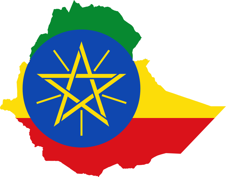 Ethiopia Flag Map (767x600), Png Download