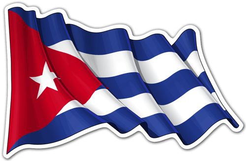 Car & Motorbike Stickers - Cuba Flag Pole (500x327), Png Download