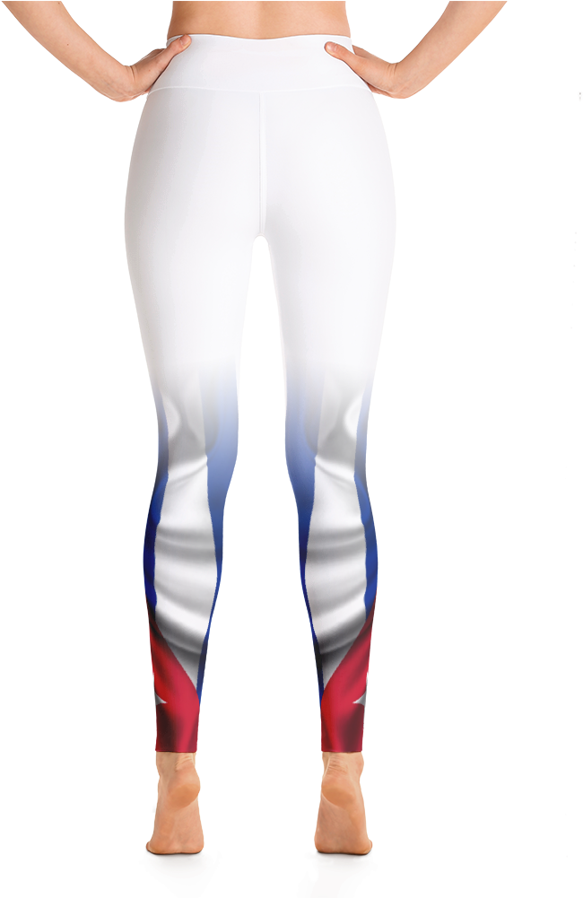 Women's White "cuba Flag" - Yoga Pants (1000x1000), Png Download