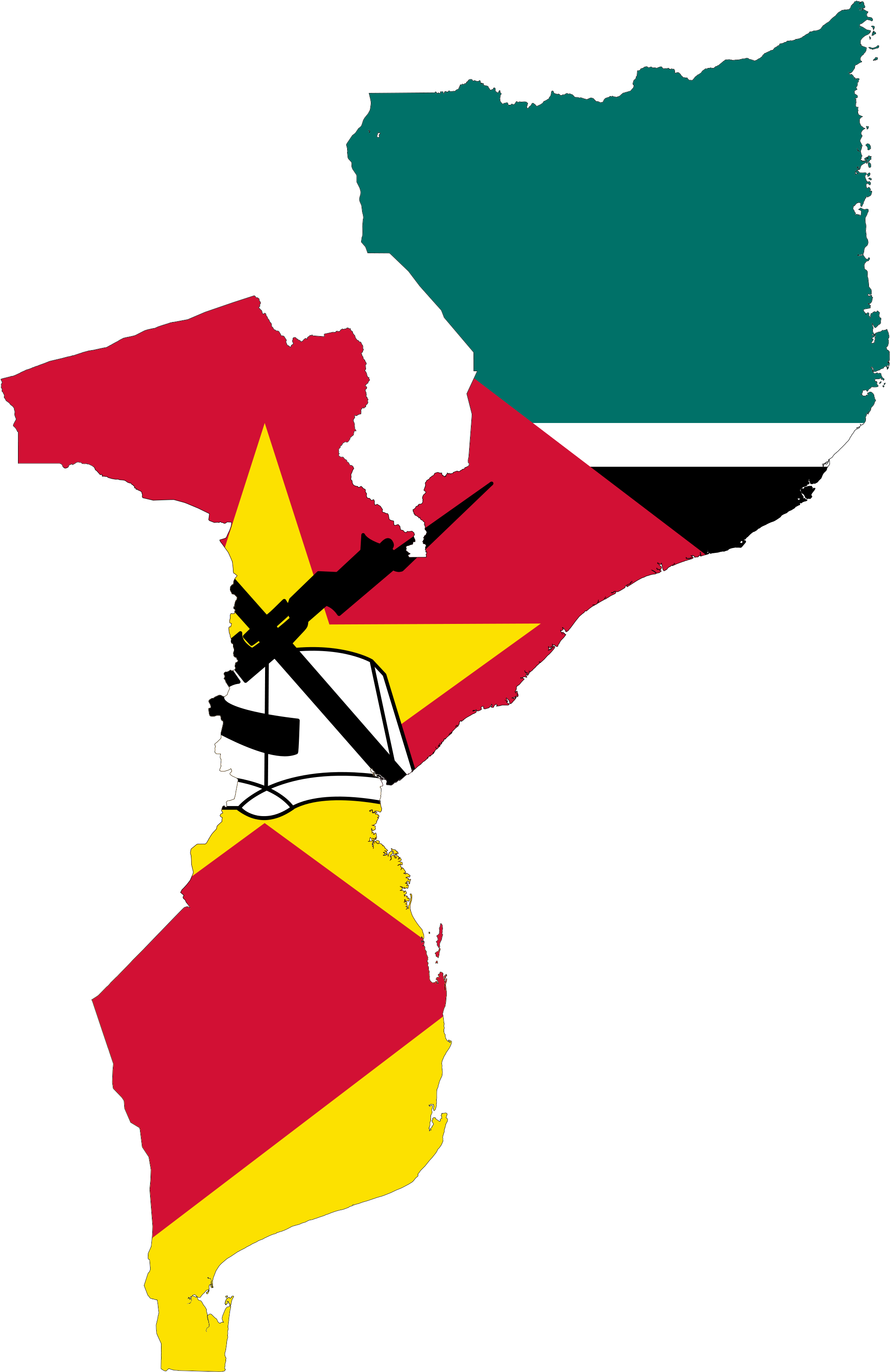 Mozambique Flag Map More - Mozambique Capital City Map (2048x3149), Png Download