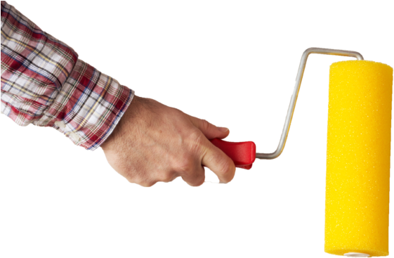 Time For A Change - Paint Roller In Hand Png (579x383), Png Download