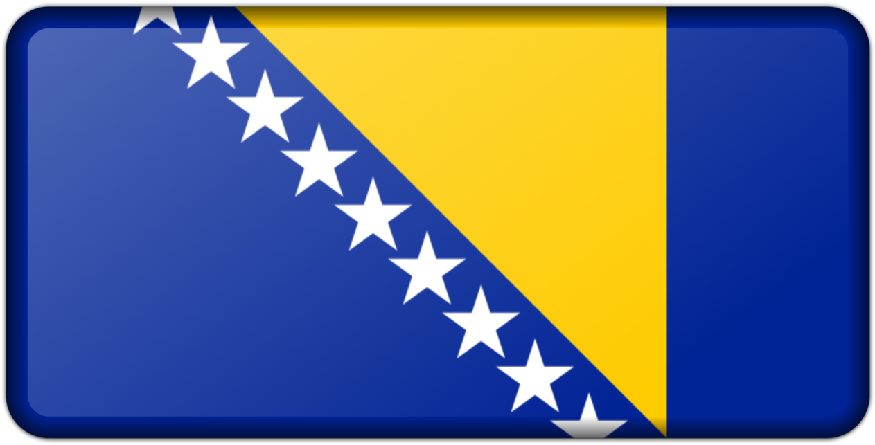Flag Of Bosnia And Herzegovina Blue Rectangle - Bosnia And Herzegovina Flag (1496x750), Png Download