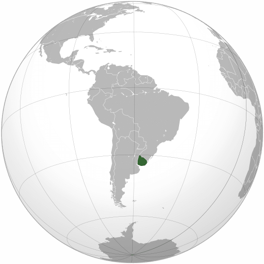 Where In The World - Uruguay On The Globe (541x541), Png Download