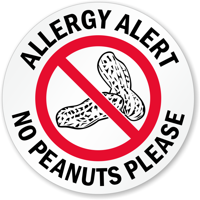 Zoom, Price, Buy - Tree Nut Allergy Sign (800x800), Png Download