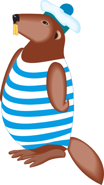 How To Set Use Beaver In Swimsuit Svg Vector (336x597), Png Download