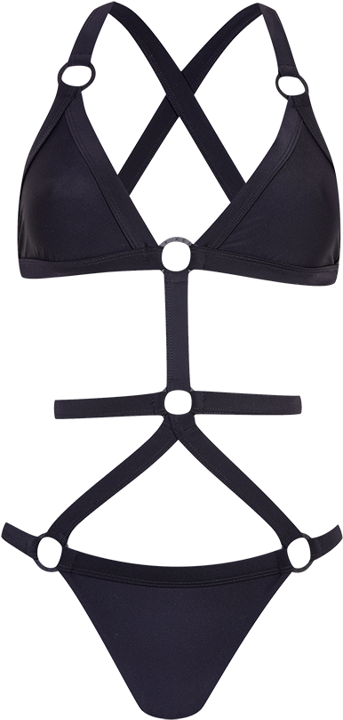 K K Harness Swimsuit - Swimsuit (500x873), Png Download