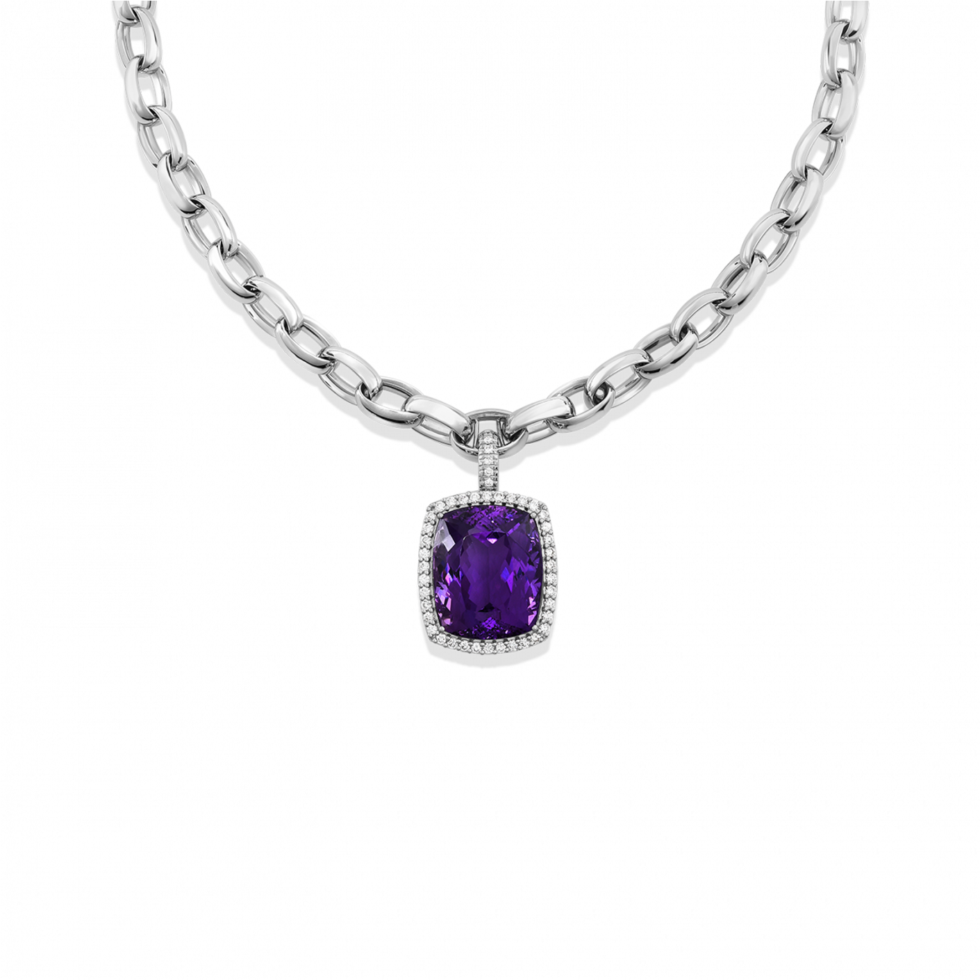 Roberto Coin Unique Amethyst And Diamond Pendant - Roberto Coin Inc. (1410x1800), Png Download