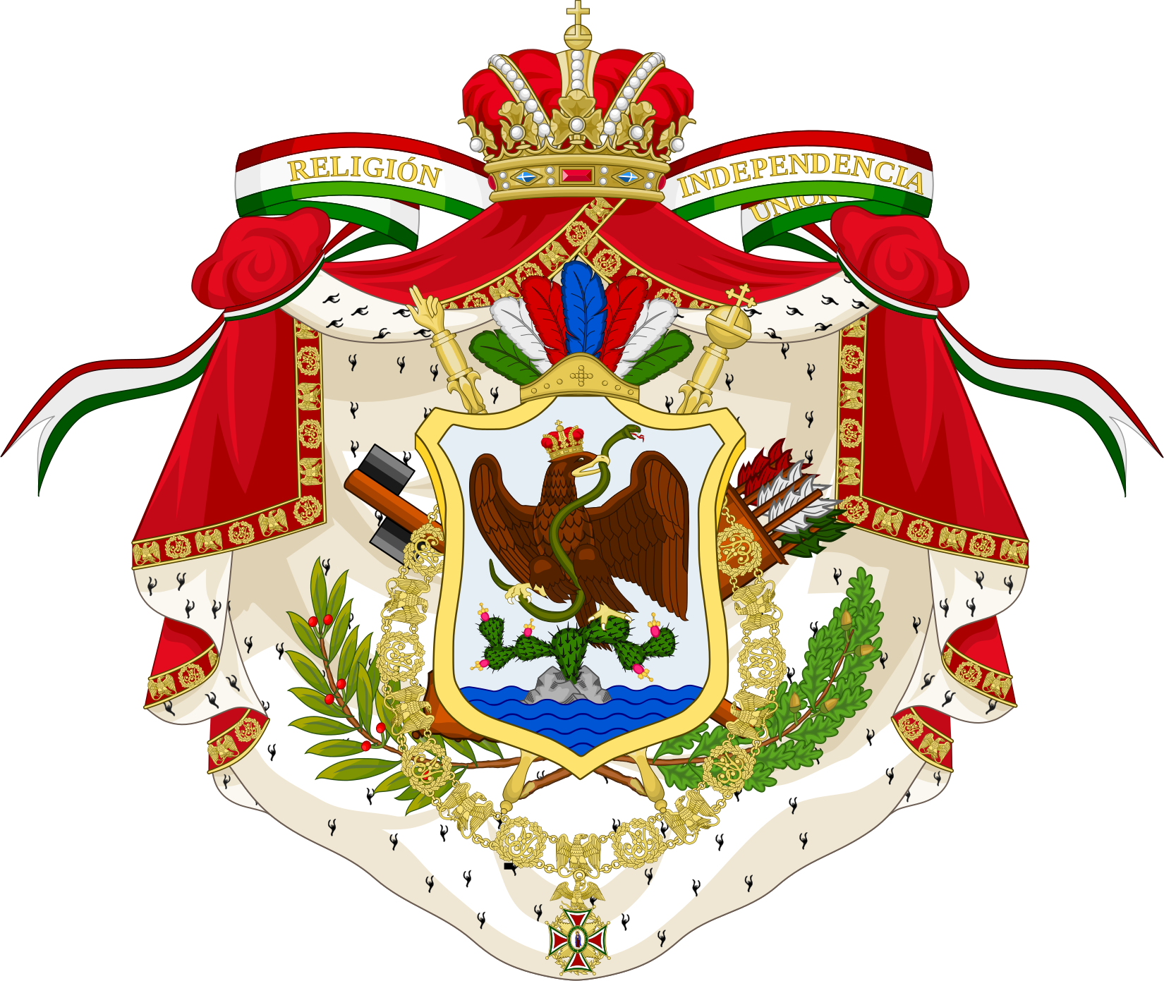 Bandera Del Imperio Mexicano (982x828), Png Download