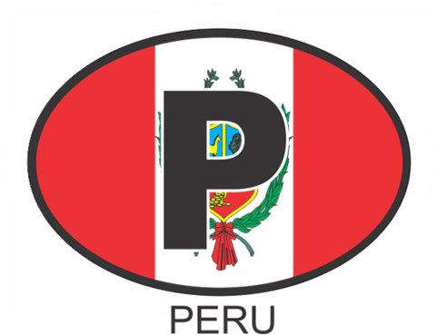 Peru Osc1 Colour Oval Car Decal - Flag Fridge Refrigerator Magnets - Americas (country: (480x480), Png Download