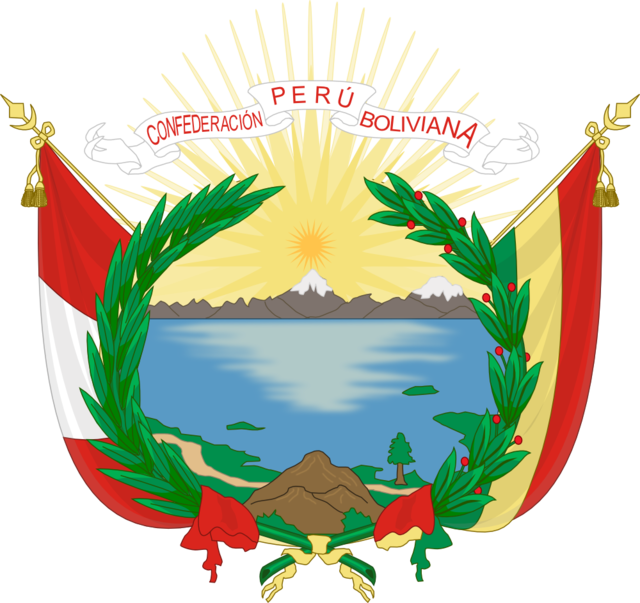 Coat Of Arms Of The Peru-bolivian State - Escudo De La Confederacion Peru Boliviana Para Colorear (640x603), Png Download