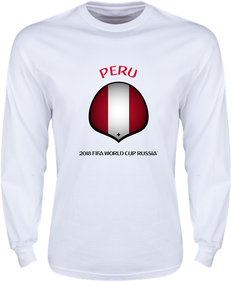 Peru 2018 Fifa World Cup Russia™ Flag Icon Long Sleeve - Sweatshirt (600x600), Png Download