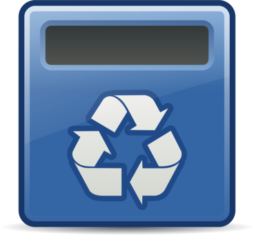 Recycling Symbol Rubbish Bins & Waste Paper Baskets - Cartoon Recycling Trash Can (368x340), Png Download