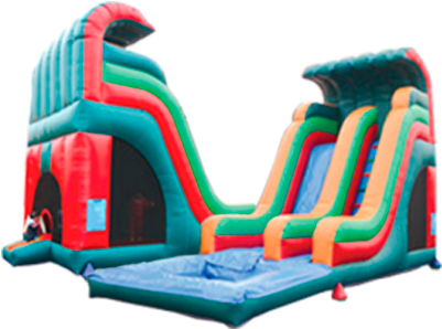 18ft 3 In 1 Water Slide - Bounceland Water Slide With Playstation Bounce House (400x400), Png Download