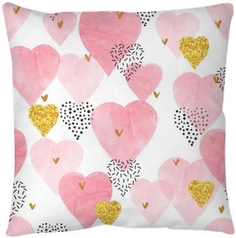 Pink Watercolor Hearts Pattern - Watercolor Painting (400x400), Png Download