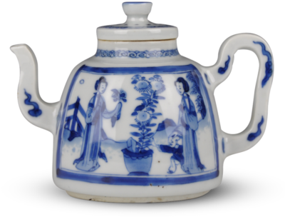 A Blue And White Teapot - Teapot (400x400), Png Download