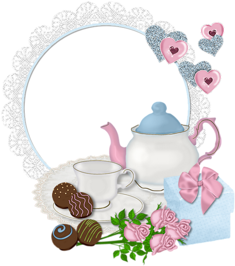 Tea Pot - Moldura Cha Da Tarde (600x561), Png Download