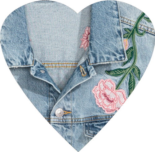 Embroidered Denim Jacket - Denim (500x500), Png Download