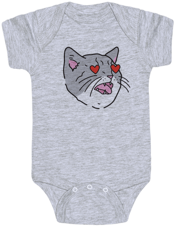 Cat With Heart Eyes Baby Onesy - Inappropriate Baby Onesies (484x484), Png Download