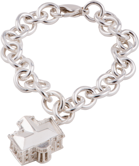 More Views - 3d White House Sterling Silver Charm Bracelet (700x700), Png Download